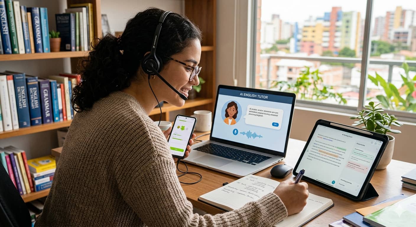 Aprende inglés con inteligencia artificial gratis usando herramientas que corrigen, enseñan y conversan contigo en tiempo real.