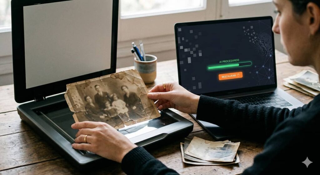 Recupera fotos antiguas y dañadas con inteligencia artificial online gratis. Descubre las mejores herramientas y cómo obtener mejores resultados.